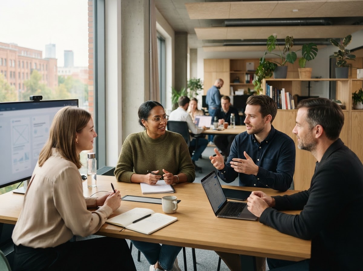 KsPlatform analysts reviewing market data on screens